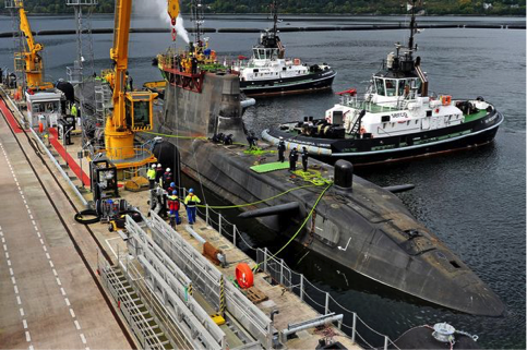 Floating nuclear submarine berth in Clyde, Scotland