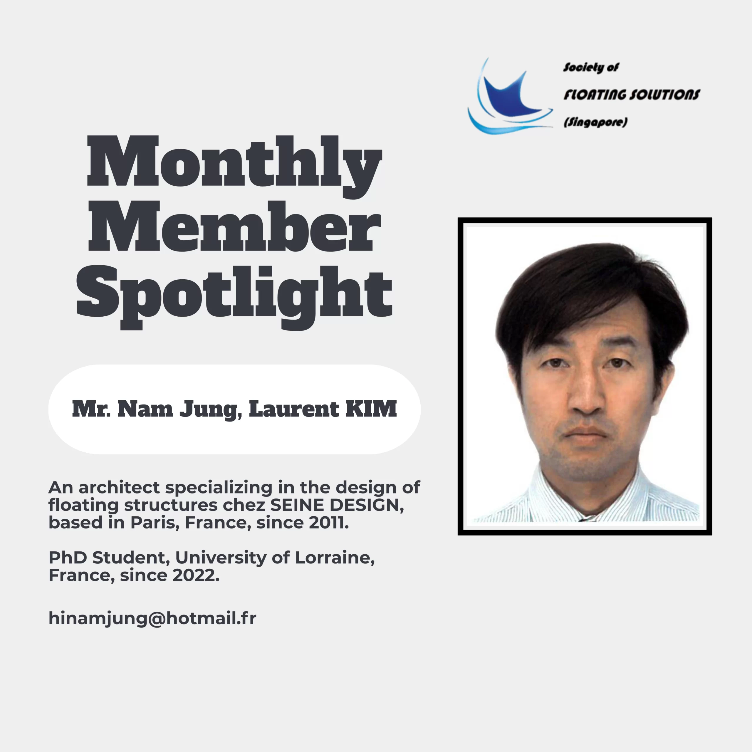 SFSS Member Spotlight: Nam Jung, Laurent KIM